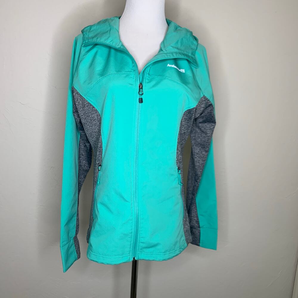 Avalanche Bright Green Gray Zip Front Jacket Sz Medium